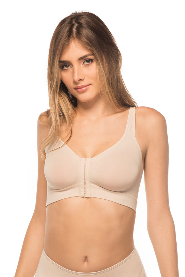 Annette Women's Softcup Bra with Molded Cups and Front Closure - Low  Compression- SW-242AI